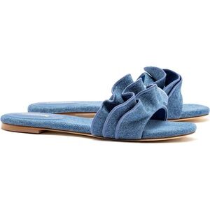 LARROUDÉ Ivy Ruffle Slide Sandals